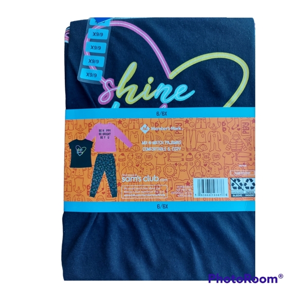 3/$30 New-Member's Mark Girl's 3-Piece Graphic Print Sleep Pant Set - Picture 7 of 11